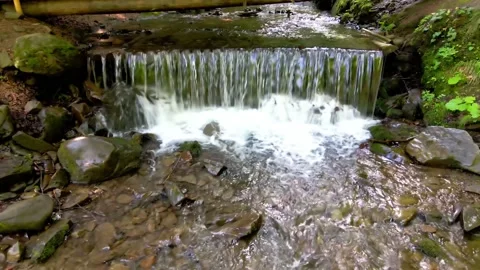 Big mountain waterfall Stock Footage 157551060