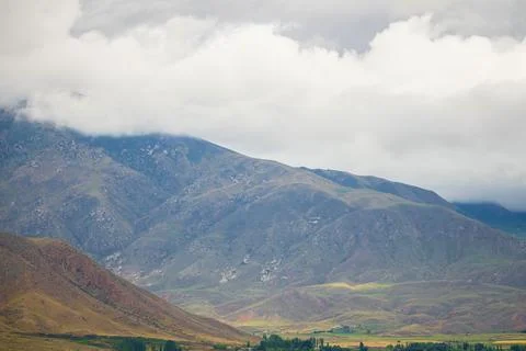 Big mountains in the clouds Stock-Fotos
