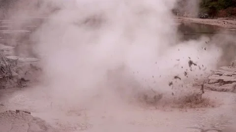 Big Mud Explosion Stock Footage 146047581