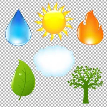 Big Nature Eco Set Stock Illustration