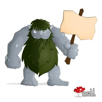 Big norvegian troll standing Stock Illustration