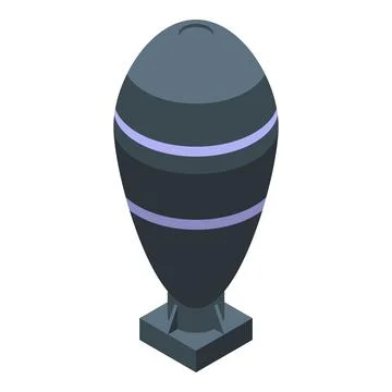 Big nuclear weapon icon isometric vector. Fire nuke blast イラスト素材