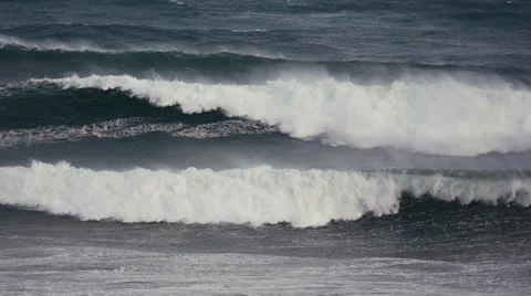 Big Ocean Storm Slow Motion Stockbeeldmateriaal 49979723