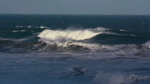 Big Ocean Storm Slow Motion Stockbeeldmateriaal 49980037