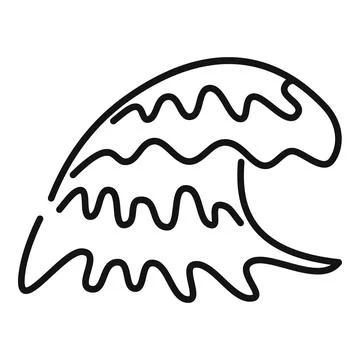 Big ocean wave breaking drawing minimal illustration Illustrazione stock