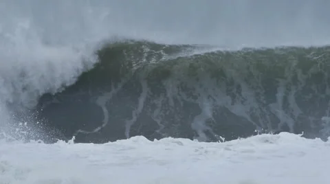 Big ocean waves from bad weather climate change effects Stock Footage 64130995