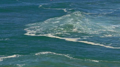 Big Ocean Waves Breaking on Shore Stock Footage 55788041