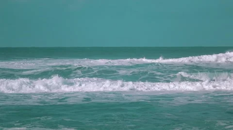 Big Ocean Waves Breaking on Shore Stock Footage 59315453