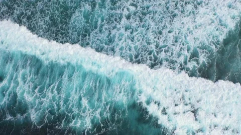 Big ocean waves hitting a coral rif. Aerial 4k footage. Stock Footage 130662055