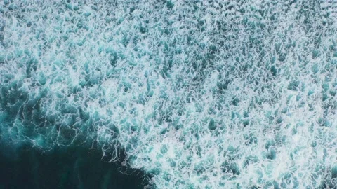 Big ocean waves hitting a coral rif. Aerial 4k footage. Stock Footage 130662362