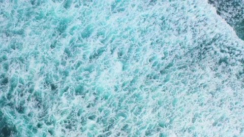 Big ocean waves hitting a coral rif. Aerial 4k footage. Stock Footage 130662413