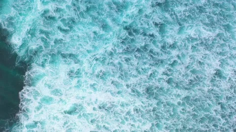 Big ocean waves hitting a coral rif. Aerial 4k footage. Stock Footage 130871279
