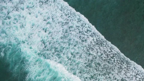 Big ocean waves hitting a coral rif. Aerial 4k footage. Stock Footage 130871585
