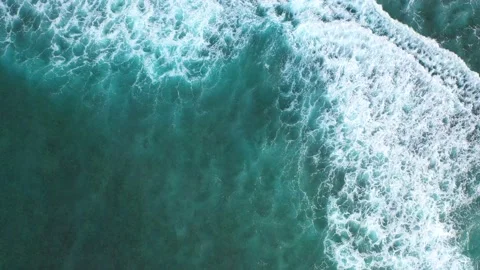 Big ocean waves hitting a coral rif. Aerial 4k footage. Stock Footage 130872823