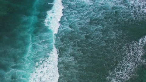 Big ocean waves hitting a coral rif. Aerial 4k footage. Stock Footage 130872925