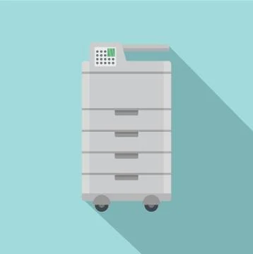 Big office printer icon, flat style Illustrazione stock