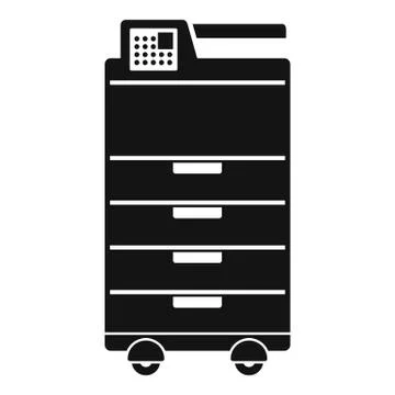 Big office printer icon, simple style Illustrazione stock