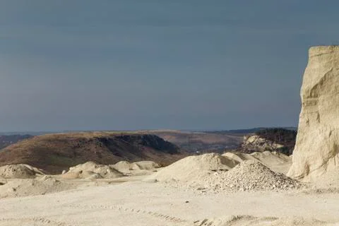 Big old limestone quarry. Stock Photos