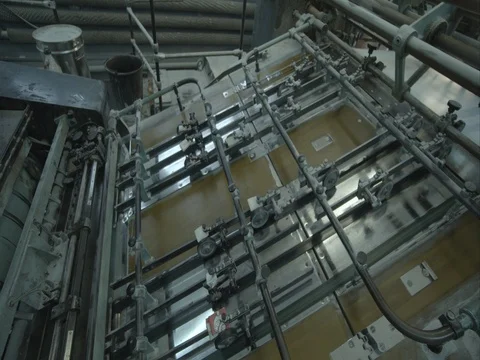 Big old printing machine with paper sheet (S-log2) Video stock 71288307