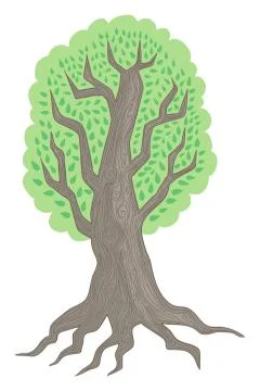 Big old tree illustration Stock Illustration