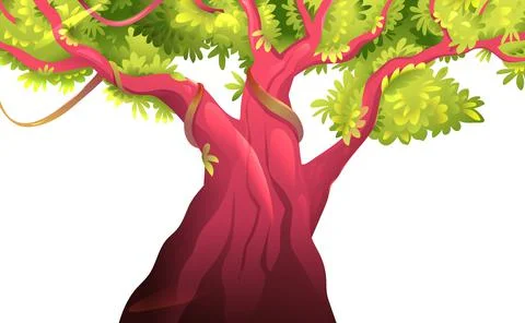 Big Old Tree Isolated Nature Clipart Background Stock Illustration