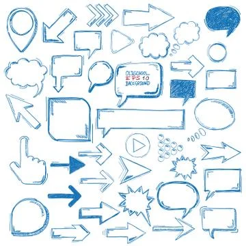 Big oldschool elements bubbles arrows markers Illustrazione stock