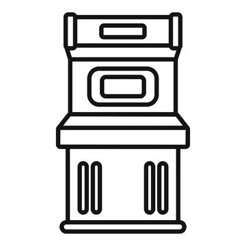 Big open arcade machine with buttons showing winning combinations Stock Illustration