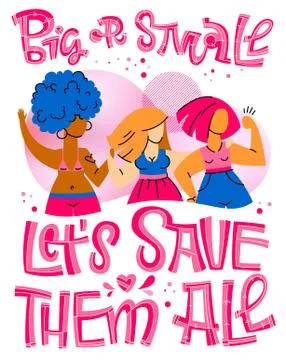 Big or Small Let's Save Them All - qoute. Motivation lettering for concept de Illustrazione stock
