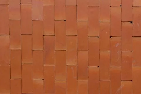 Big orange brick wall texture, brick background 스톡 사진