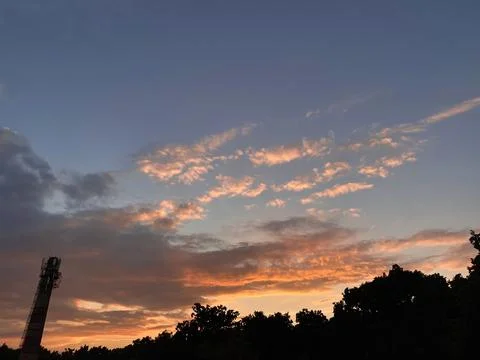Big orange clouds Stockfoto's