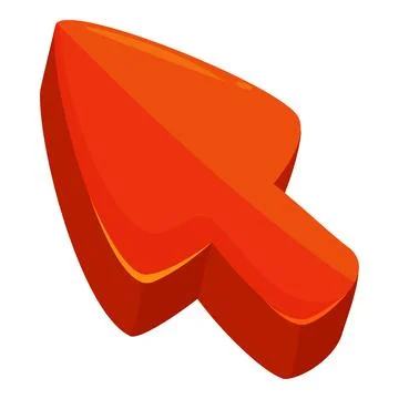 Big orange cursor showing clickable area on computer screen Stock Illustration