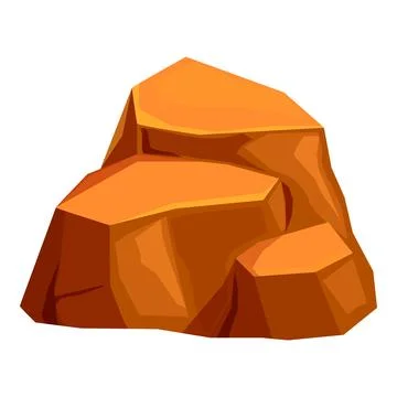 Big orange rock formation creating natural monument Stock Illustration