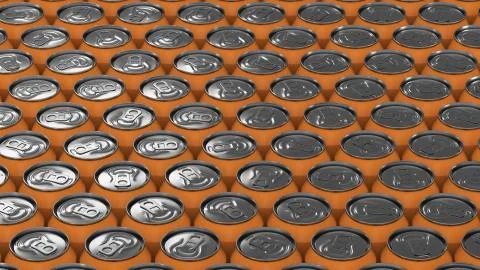Big orange soda cans on white background Stock Illustration