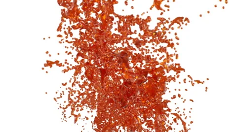 Big orange splashes in slow motion with DOF. nectar Stock Footage