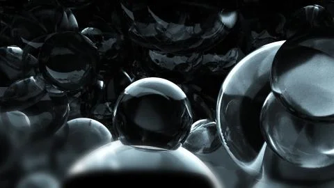 Big organic bubbles close up. 3d rendering molecule. Computer generated Illustrazione stock