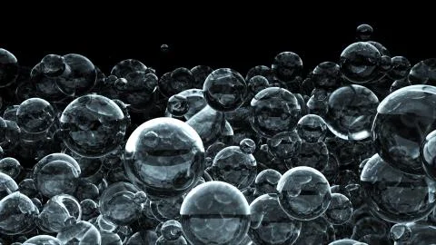 Big organic bubbles close up. 3d rendering molecule. Computer generated Illustrazione stock