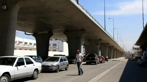 Big overpass in Tunisia Stock Footage 768914