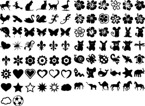 Big pack of cute icons Stock Illustration