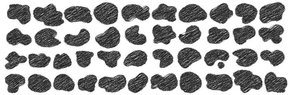 Big pack of scribble vector shapes. Pen paint element. Pencil brush or marker Stock Illustration