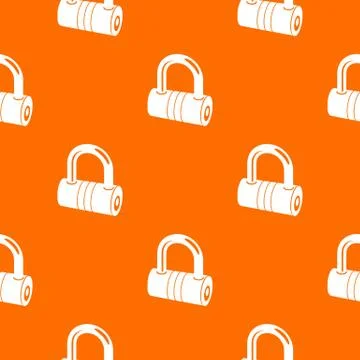 Big padlock pattern orange Illustrazione stock
