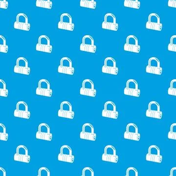 Big padlock pattern vector seamless blue Stock Illustration