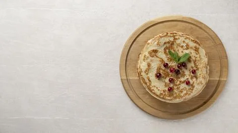 Big pancakes on the table 스톡 사진