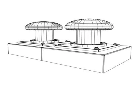 Big panic launch push button. Wireframe low poly mesh Stock Illustration