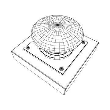 Big panic launch push button. Wireframe low poly mesh Stock Illustration
