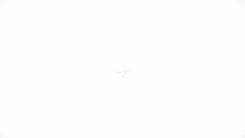 Big passenger plane in the blue sky. Takeoff. A general plan. Aerobatic figures Stock Footage 124162956