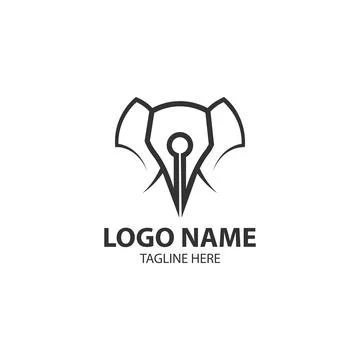 Big pen logo design vector Stock Illustration