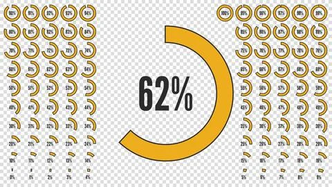 Big percent collection for user interface UI or business infographic. Set of  Illustrazione stock