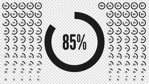 Big percent collection for user interface UI or business infographic. Set of  Stock Illustration