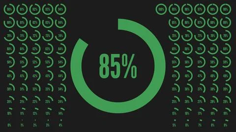 Big percent collection for user interface UI or business infographic. Set of  Stock Illustration