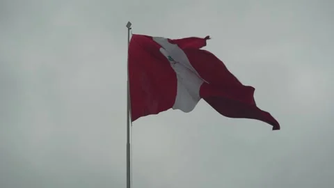 Big Peru flag close up waving. Video stock 340544733